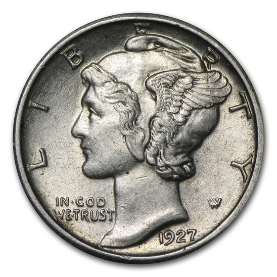 1927 Mercury Dime AU 1927 Mercury Dime AU