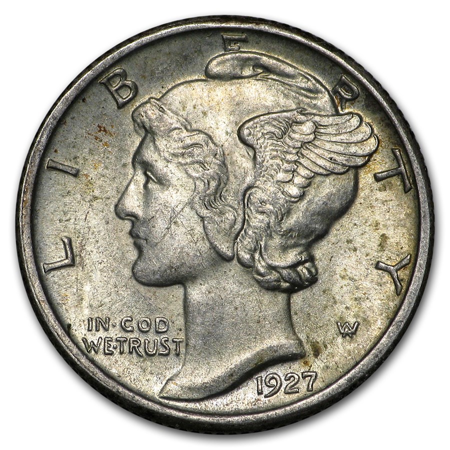1927 Mercury Dime BU