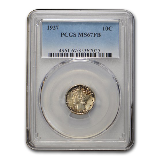 1927 Mercury Dime MS-67 PCGS (FB) 1927 Mercury Dime MS-67 PCGS (FB)
