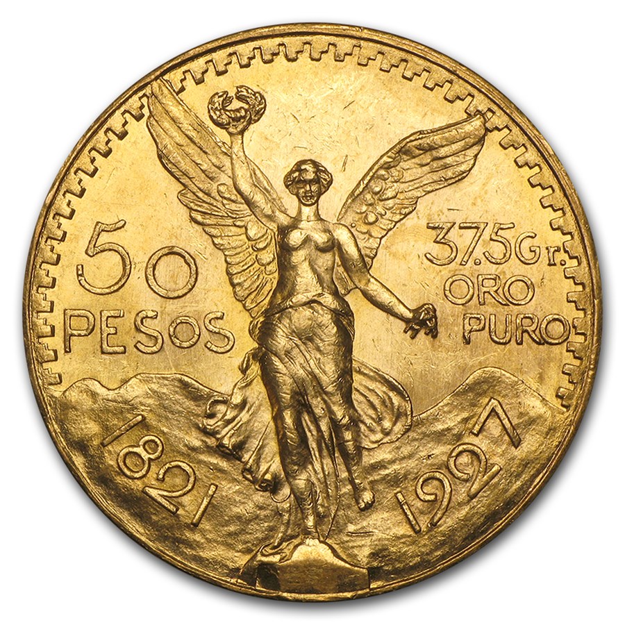 1927 Mexico Gold 50 Pesos BU