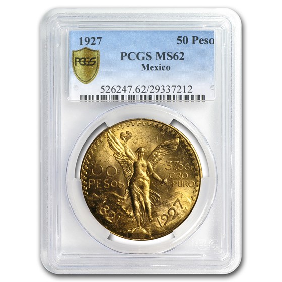 1927 Mexico Gold 50 Pesos MS-62 PCGS 1927 Mexico Gold 50 Pesos MS-62 PCGS