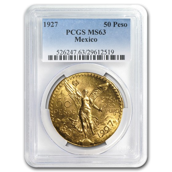 1927 Mexico Gold 50 Pesos MS-63 PCGS 1927 Mexico Gold 50 Pesos MS-63 PCGS