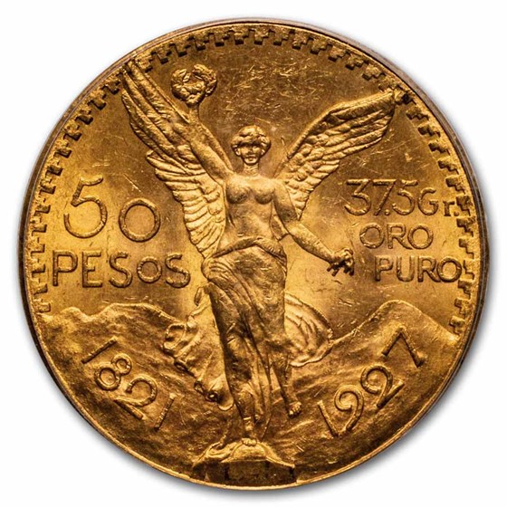 1927 Mexico Gold 50 Pesos MS-64 PCGS 1927 Mexico Gold 50 Pesos MS-64 PCGS