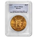 1927 Mexico Gold 50 Pesos MS-64 PCGS