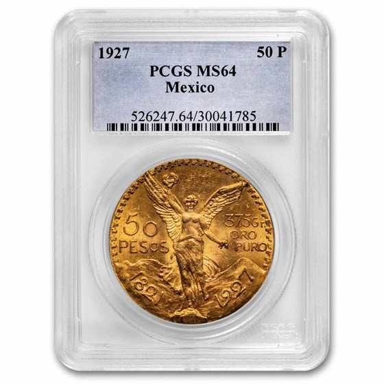 1927 Mexico Gold 50 Pesos MS-64 PCGS 1927 Mexico Gold 50 Pesos MS-64 PCGS