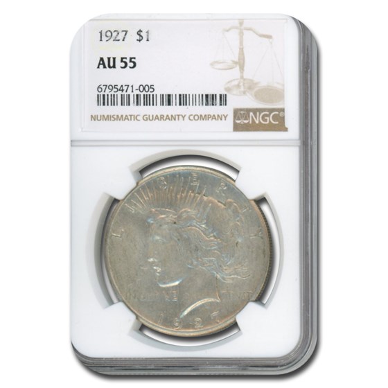 1927 Peace Dollar AU-55 NGC 1927 Peace Dollar AU-55 NGC