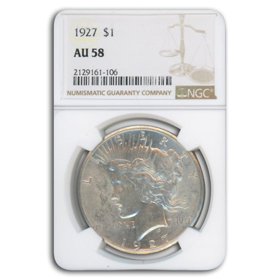 1927 Peace Dollar AU-58 NGC 1927 Peace Dollar AU-58 NGC