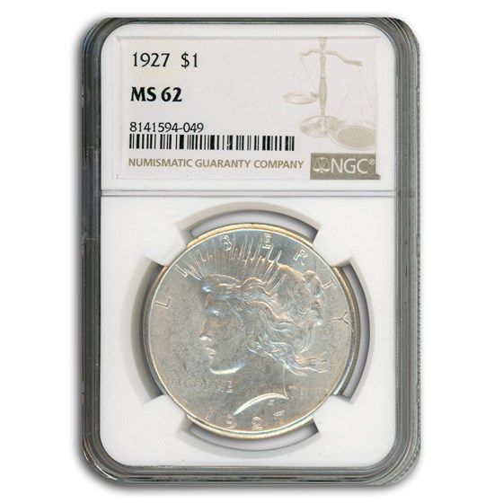 1927 Peace Dollar MS-62 NGC