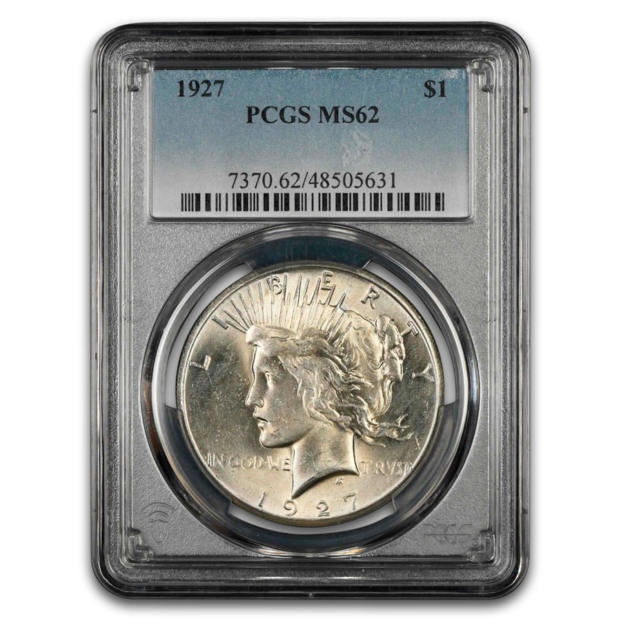 1927 Peace Dollar MS-62 PCGS