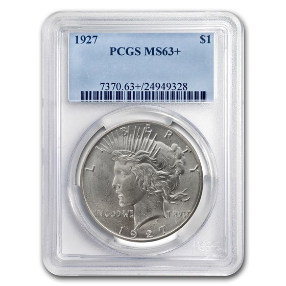 1927 Peace Dollar MS-63+ Plus PCGS 1927 Peace Dollar MS-63+ Plus PCGS