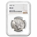 1927 Peace Dollar MS-64 NGC