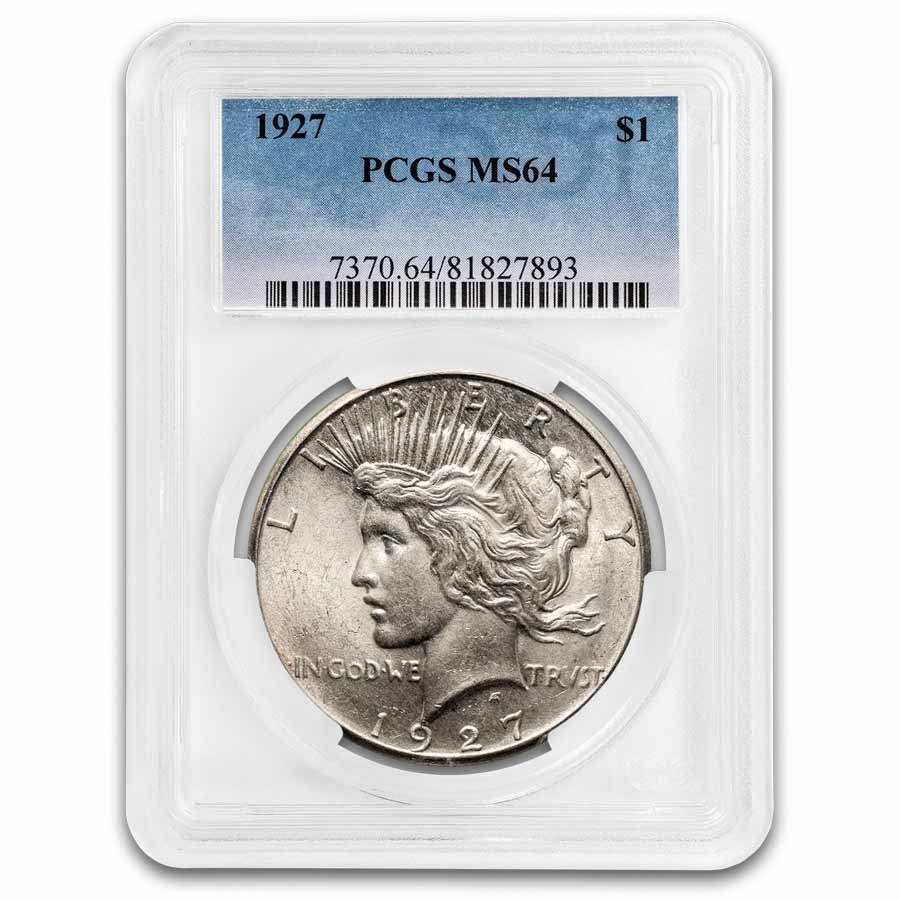 1927 Peace Dollar MS-64 PCGS