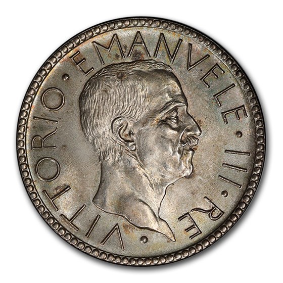 1927-R Italy Silver 20 Lire Vittorio Emanuele III MS-64 PCGS 1927-R Italy Silver 20 Lire Vittorio Emanuele III MS-64 PCGS