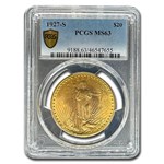 1927-S $20 Saint-Gaudens Gold Double Eagle MS-63 PCGS