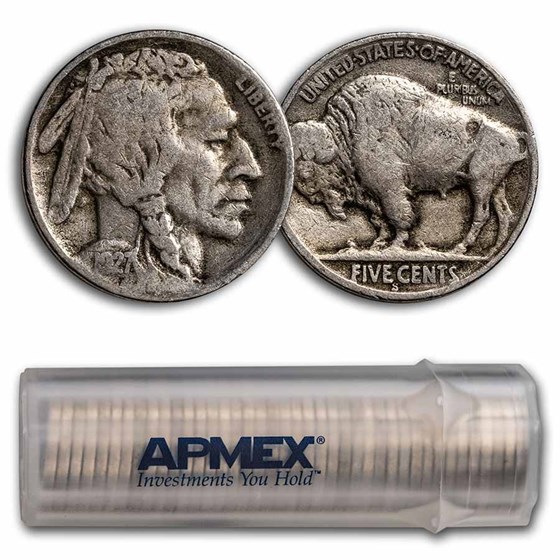 1927-S Buffalo Nickel 40-Coin Roll Avg Circ 1927-S Buffalo Nickel 40-Coin Roll Avg Circ