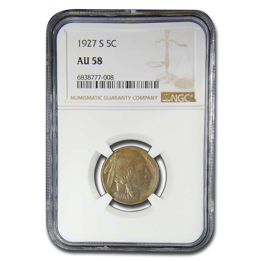 1927-S Buffalo Nickel AU-58 NGC