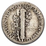 1927-S Mercury Dime 50-Coin Roll Avg Circ