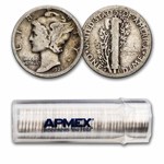 1927-S Mercury Dime 50-Coin Roll Avg Circ