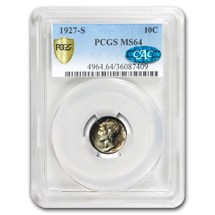 1927-S Mercury Dime MS-64 PCGS CAC