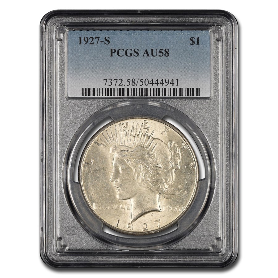 1927-S Peace Dollar AU-58 PCGS