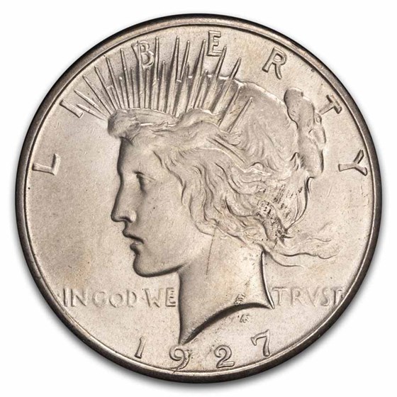 1927-S Peace Dollar AU-58