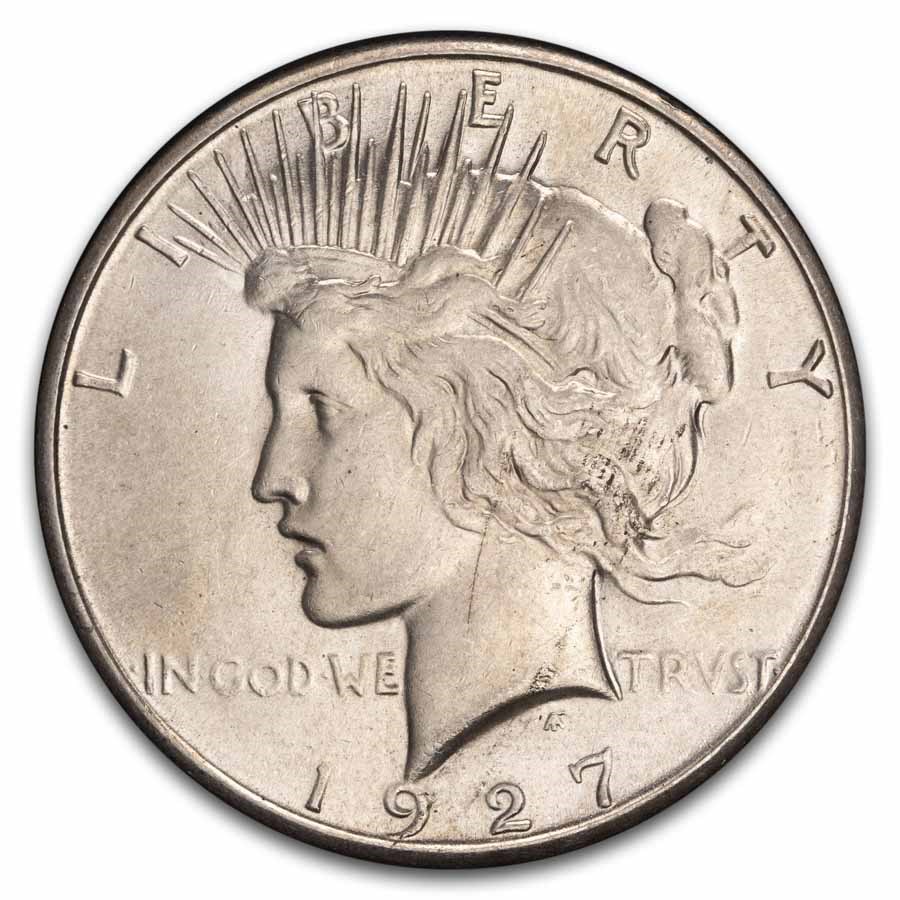 1927-S Peace Dollar AU-58