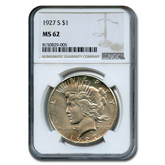 1927-S Peace Dollar MS-62 NGC 1927-S Peace Dollar MS-62 NGC