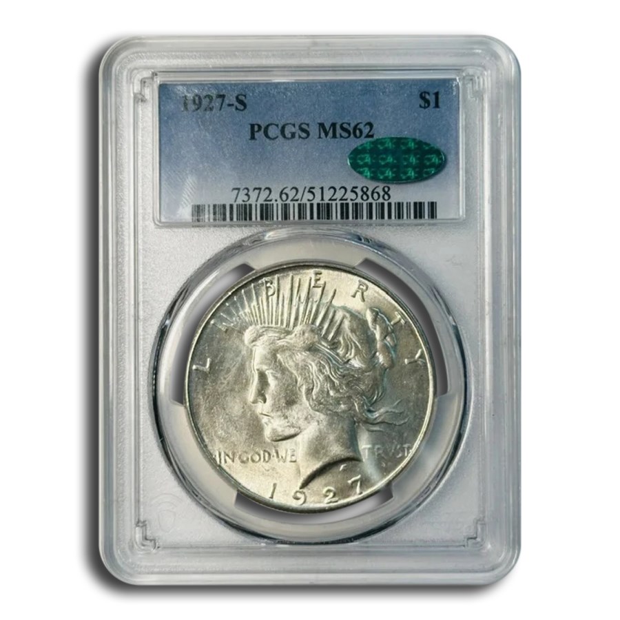 1927-S Peace Dollar MS-62 PCGS CAC