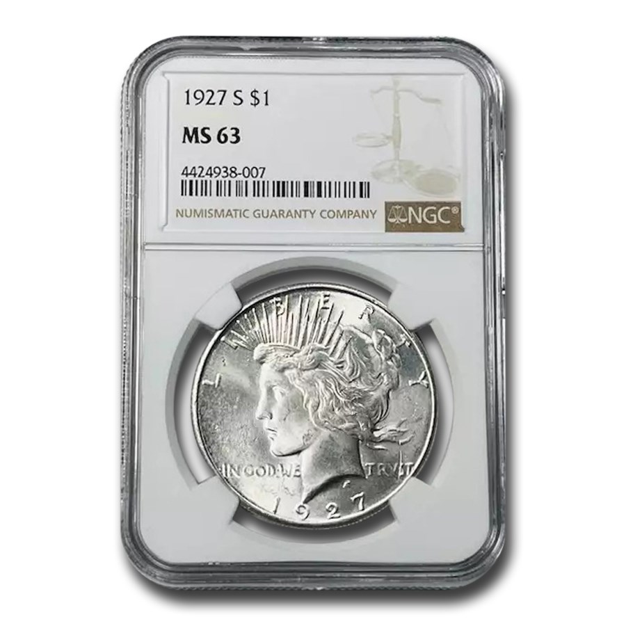 1927-S Peace Dollar MS-63 NGC