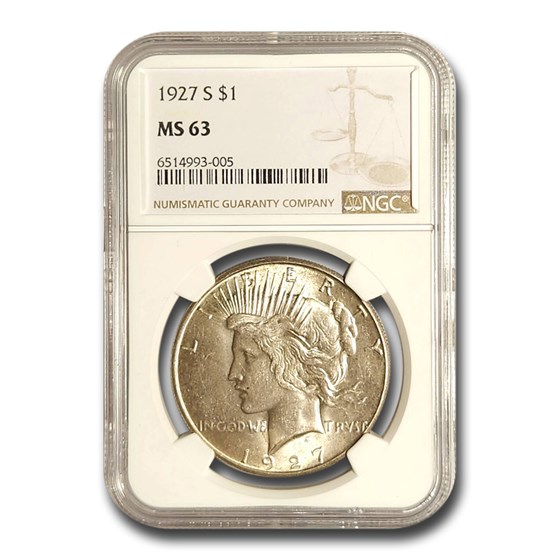 1927-S Peace Dollar MS-63 NGC