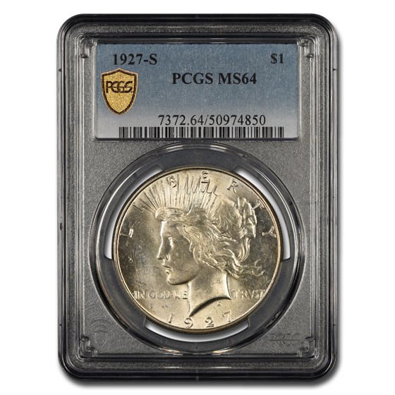 1927-S Peace Dollar MS-64 PCGS 1927-S Peace Dollar MS-64 PCGS