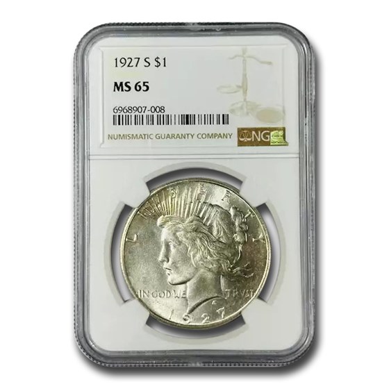 1927-S Peace Dollar MS-65 NGC 1927-S Peace Dollar MS-65 NGC