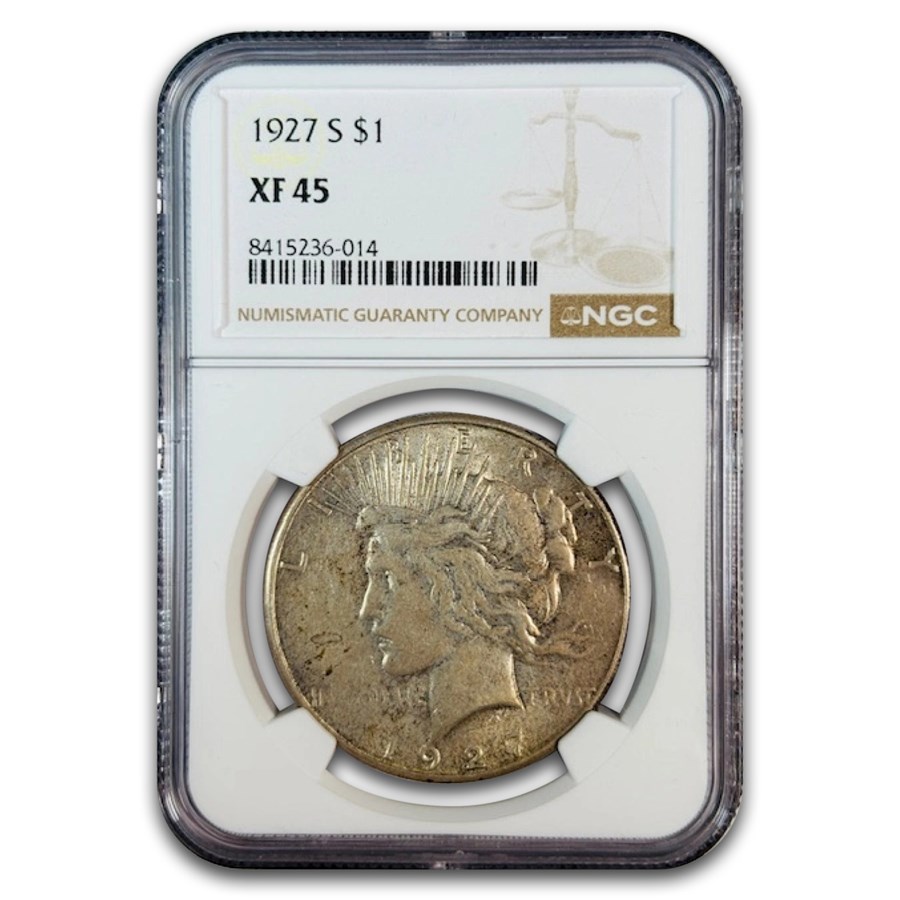 1927-S Peace Dollar XF-45 NGC