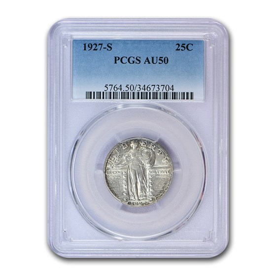 1927-S Standing Liberty Quarter AU-50 PCGS 1927-S Standing Liberty Quarter AU-50 PCGS