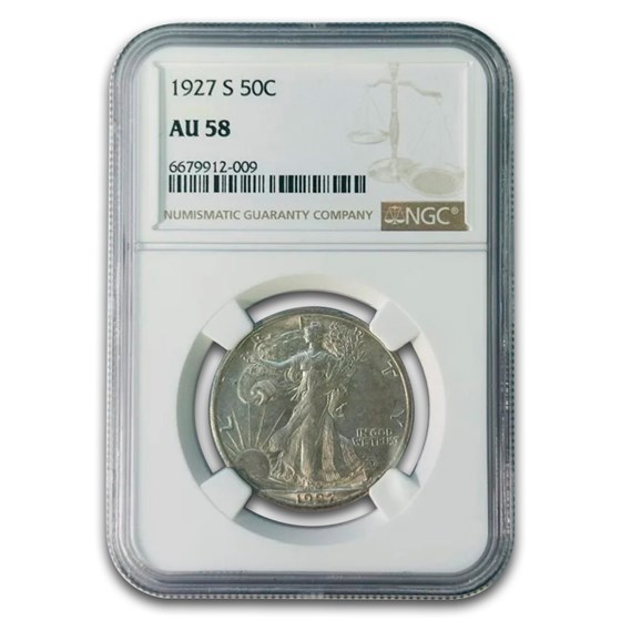 1927-S Walking Liberty Half Dollar AU-58 NGC