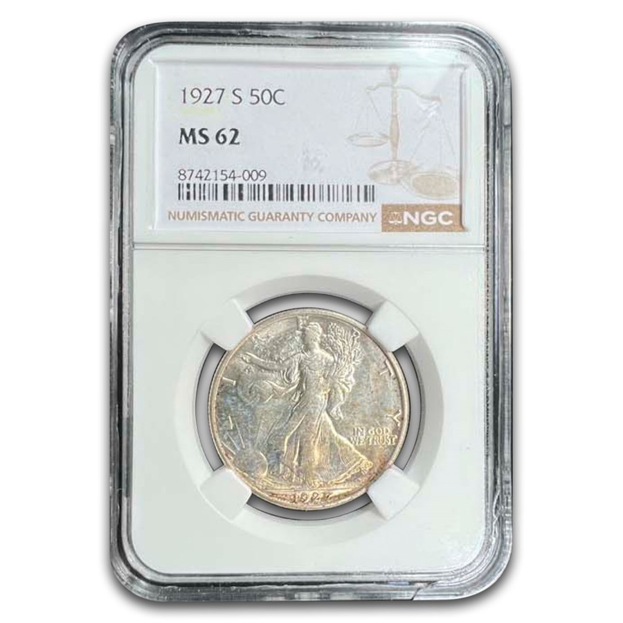 1927-S Walking Liberty Half Dollar MS-62 NGC