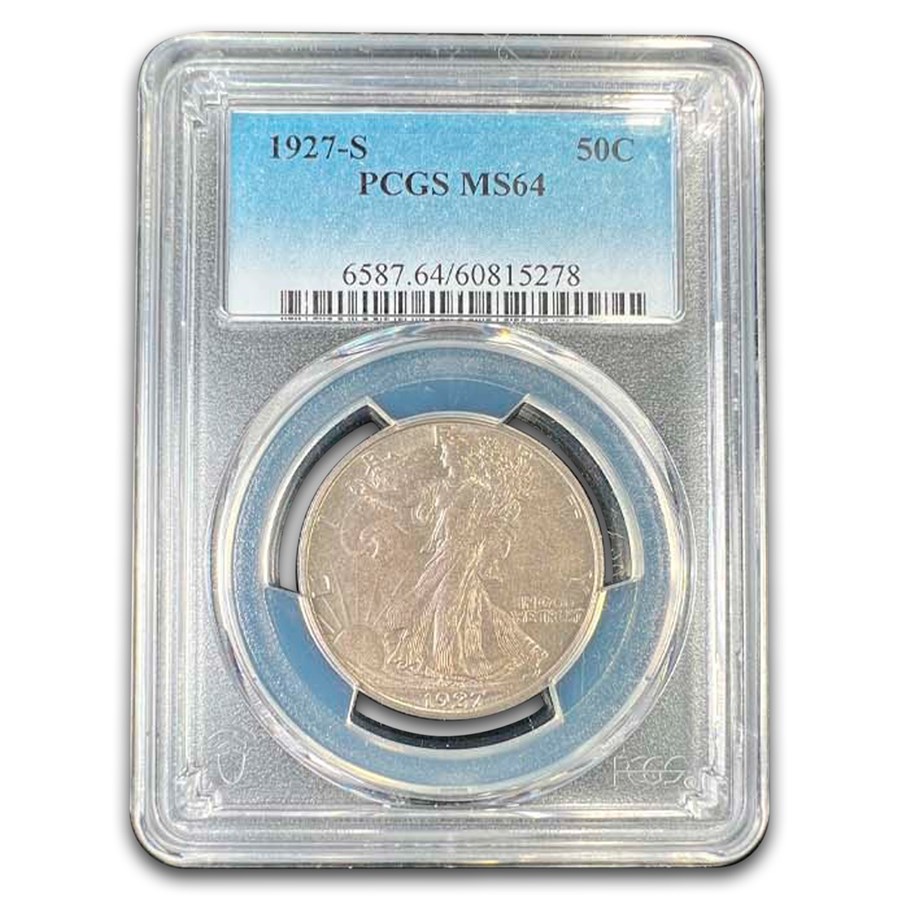 1927-S Walking Liberty Half Dollar MS-64 PCGS