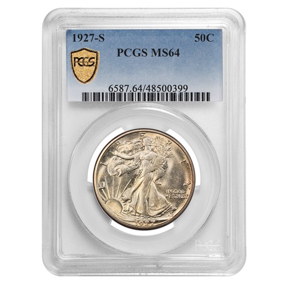 1927-S Walking Liberty Half Dollar MS-64 PCGS 1927-S Walking Liberty Half Dollar MS-64 PCGS