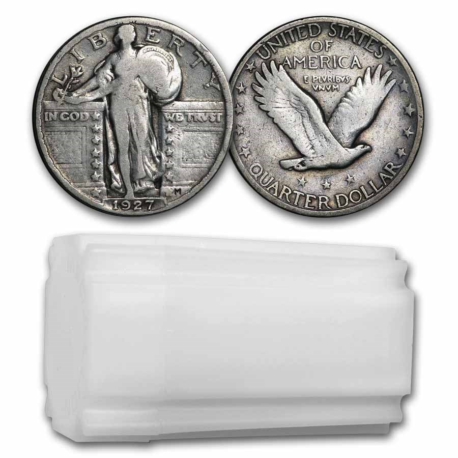 1927 Standing Liberty Quarter 40-Coin Roll Avg Circ
