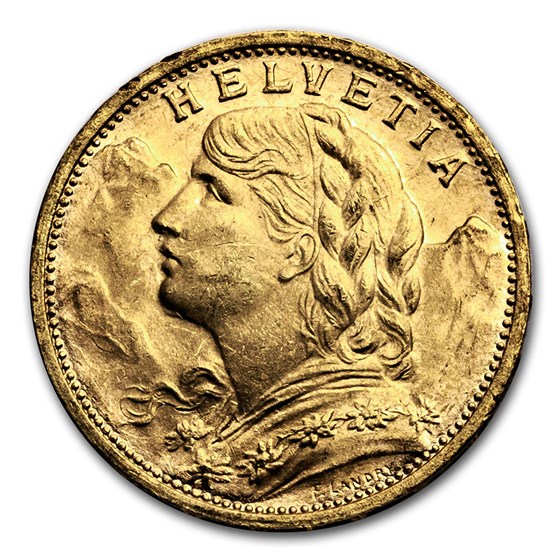 1927 Swiss Gold 20 Francs Helvetia BU 1927 Swiss Gold 20 Francs Helvetia BU