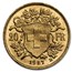 1927 Swiss Gold 20 Francs Helvetia BU