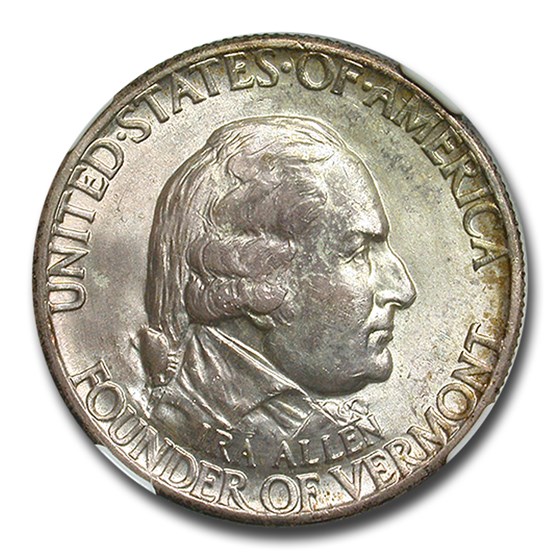 1927 Vermont Sesquicentennial Half Dollar MS-63 NGC 1927 Vermont Sesquicentennial Half Dollar MS-63 NGC