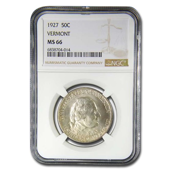 1927 Vermont Sesquicentennial Half Dollar MS-66 NGC 1927 Vermont Sesquicentennial Half Dollar MS-66 NGC
