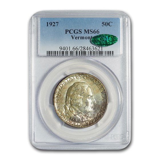 1927 Vermont Sesquicentennial Half Dollar MS-66 PCGS CAC 1927 Vermont Sesquicentennial Half Dollar MS-66 PCGS CAC