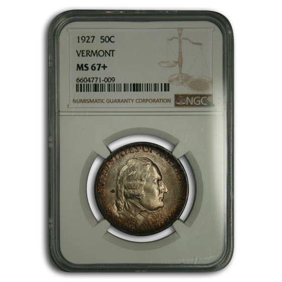 1927 Vermont Sesquicentennial Half Dollar MS-67+ NGC 1927 Vermont Sesquicentennial Half Dollar MS-67+ NGC