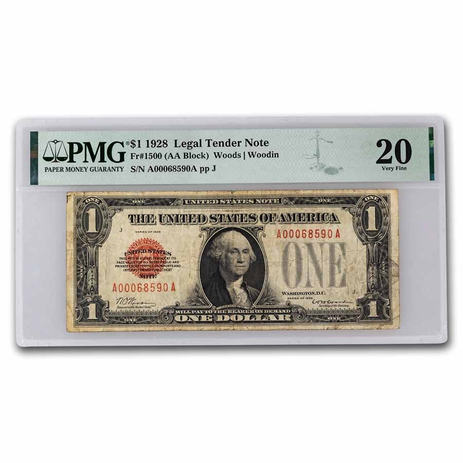 1928 $1.00 U.S. Note Legal Tender Choice VF-20 PMG (Fr#1500)