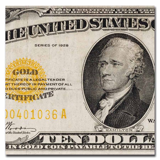 Buy 1928* 10 Gold Certificate VF (Star Note) APMEX