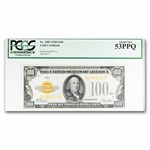 1928 $100 Gold Certificate AU-53 PPQ PCGS (Fr#2405)