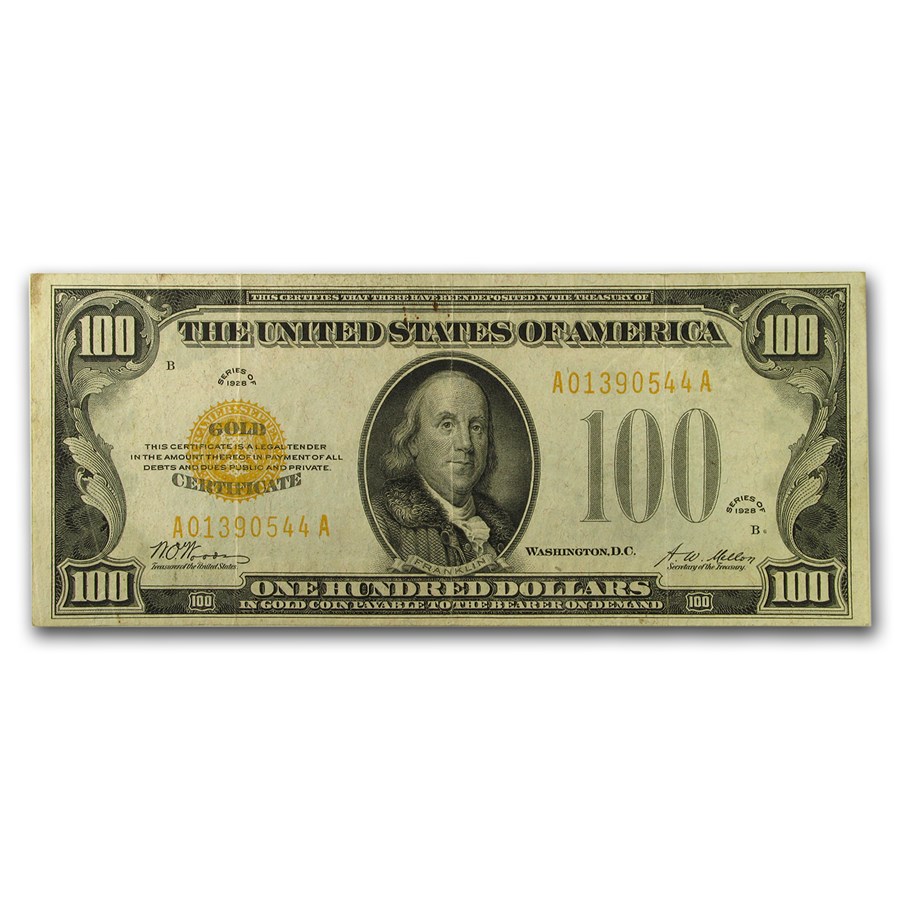 1928 $100 Gold Certificate Choice VF (Fr#2405)
