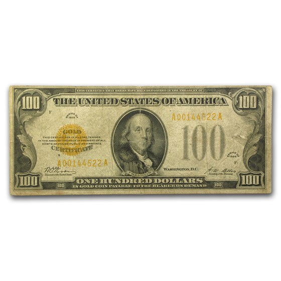 1928 $100 Gold Certificate Fine 1928 $100 Gold Certificate Fine